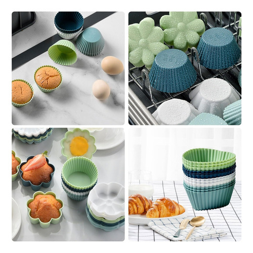 Formas De Cupcake De Silicone Reutilizáveis De Alta