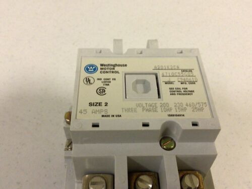 New, Westinghouse Motor Control Contractors A201k2ca Mod Bbt