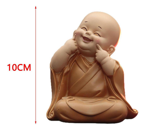 W 2 Unids Lindo Buda Estatua Monje Estatuilla Esculpir Bebé