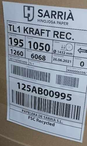 Rollos De Papel Kraft 195 Y 170 G/m2 (papel Reciclado)