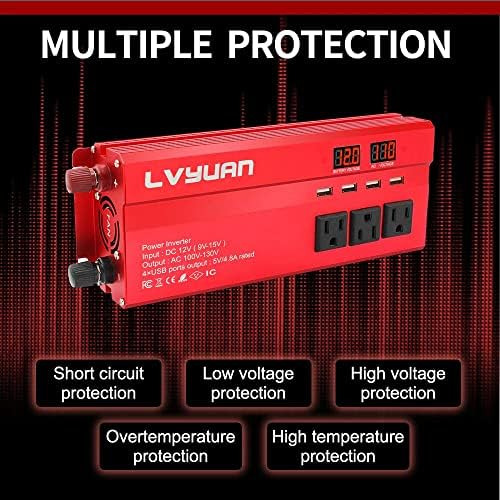 Inversor De Corriente Para Automóvil Cantonape Dc 12v A 110v