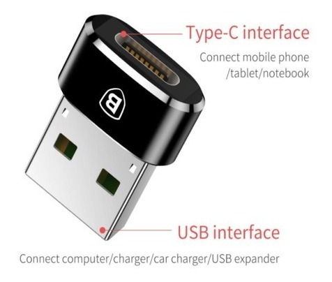 Imagen 2 de 9 de Adaptador Usb C Hembra A Usb Macho - Marca Baseus
