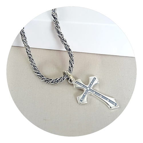 Collar Cruz Celta En Plata Quemada 950