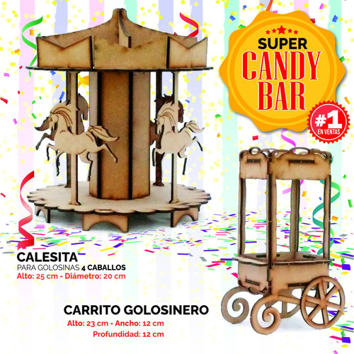 Imagen 2 de 7 de Candy Bar Fibrofácil Combo Completo + 1 Acrilico De Regalo