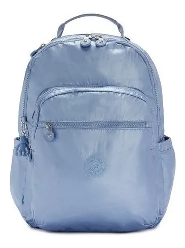 Mochila escolar Kipling Seoul Go color gris neutro diseño liso 27L