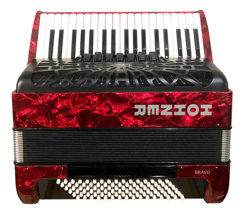 Acordeon Hohner A16732 Bravo Iii Teclas Rojo Con Funda