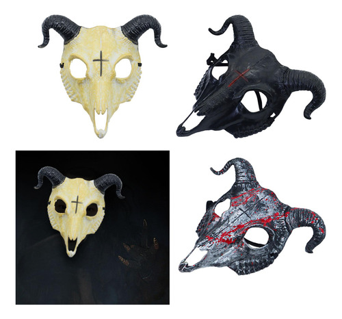 Máscara De Halloween Con Forma De Calavera De Oveja Para Máscara De Cabra