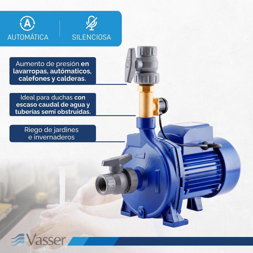 Bomba Presurizadora Vasser Qcte22 0.75 Hp Hasta 4 Baños Monofásica 50hz