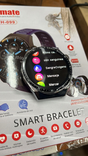 Reloj Redondo Tactil Smartwatch Inteligente Tomate Ipx4 Plateado Lisa Negro Plateado