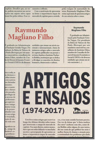 Libro Artigos E Ensaios 1974 2017 De Magliano Filho Raymund