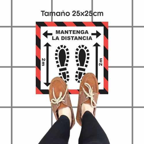 Vinilos Calcos Para Piso Distanciamiento Social X 6 + Regalo