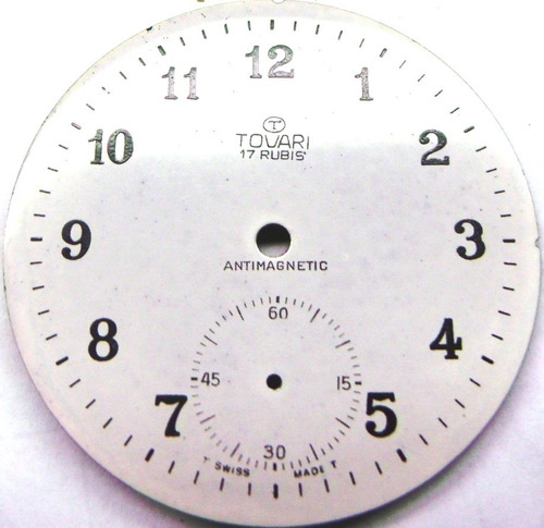 Mostrador De Relógio De Bolso Tovari Ut 285-6497 Branco Liso