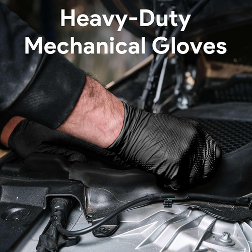 Wecare 8 Mil Nitrile Gloves - Heavy Duty Mechanic Gloves, Ac
