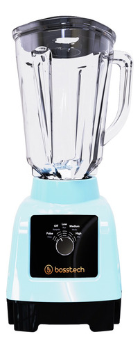 Licuadora 750w Vidrio 2l Perilla 3vel Bosstech B3 Azul