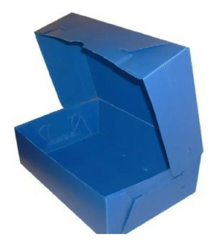 Cajas Plastica Oficio X 5 Unidades Azul De Archivo Lomo 12cm