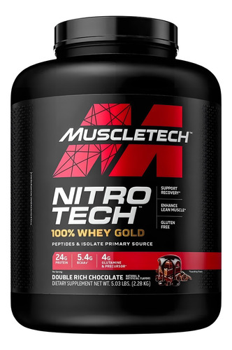 Proteina Muscletech Nitro Tech 100% Whey Chocolate 2.27kg Double Rich Chocolate