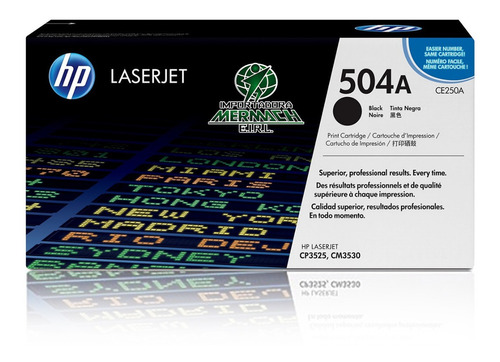 Toner Hp 504a  Ce250a Black Laserjet Cp3525/cm3530