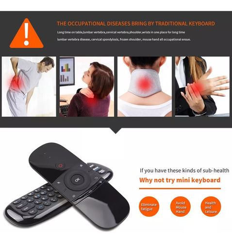 Air Mouse Decontrol Remote Teclado Inalámbrico Smart Tv Pc