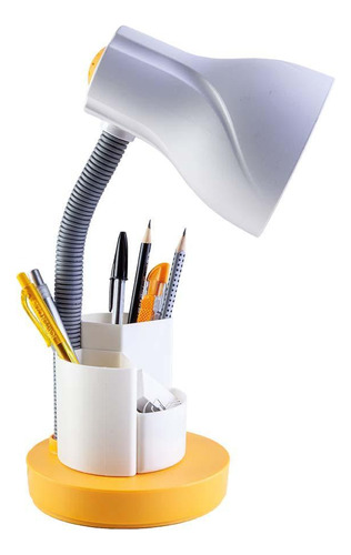 Luminária De Mesa Spiralle Com Porta Lápis/caneta - Amarela