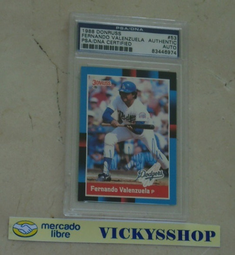 Tarjeta Firmada Por Fernando Valenzuela Certificado De Psa B