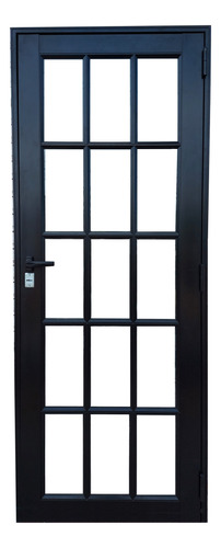 Puerta Modena Negro 100x200 Vidrio Repartido Directo Fabrica