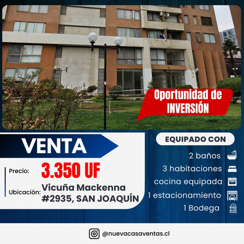 Venta V. Mackenna 2935, Depto. 3d/2b Con Estac. Y Bodega