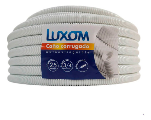Caño Corrugado Blanco Flexible 3/4x 25mts Luxom