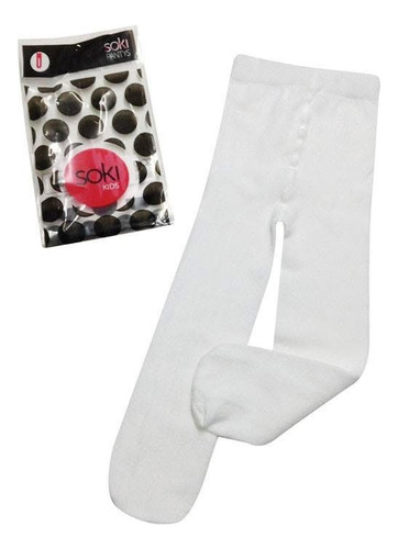 Medias Pantys Kids Blanco Liso 12-18 M