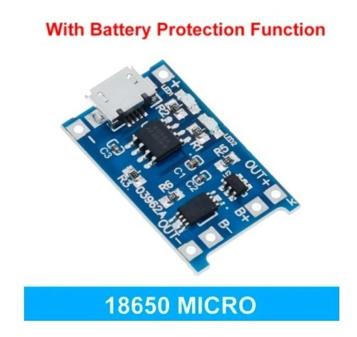 Tp4056 Microusb Proteccion Carga Descarga Pila Litio 5 V 1 A