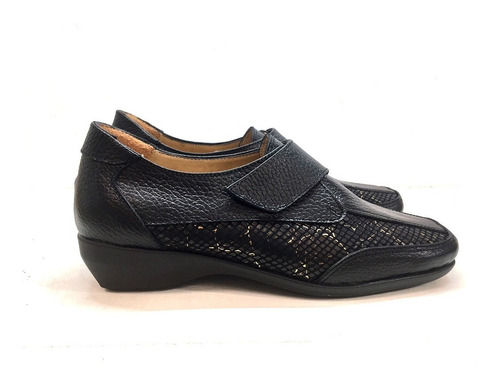 Imagen 3 de 4 de Zapato De Cuero Cómodo Para Damas Modelo 3617 / Negro