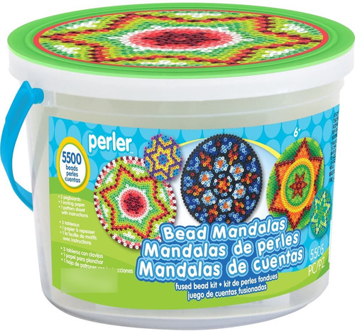 Mandalas Kit Cubeta 5500 Cuentas 3 Bases Papel Perler Beads