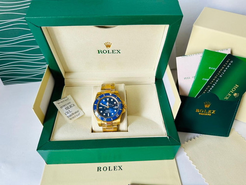 Reloj Rolex Dorado/azul Fullset Para Hombre Dorado Azul Azul (Usado)