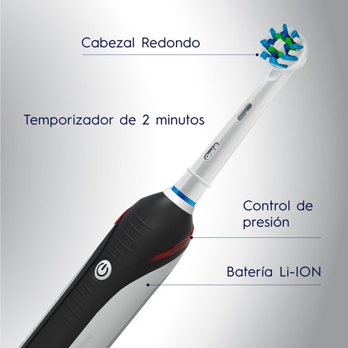 Imagen 2 de 10 de Cepillo Eléctrico Recargable Oral-b Pro 2000