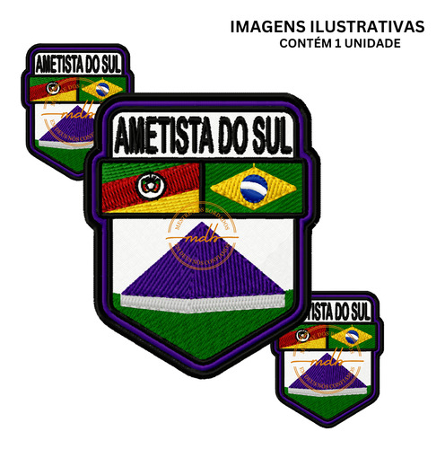 Patche Bordado Ametista Do Sul - Rs (5,8x7cm) Ametista Do Sul