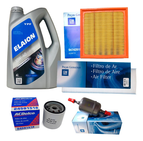 Kit 4 Filtros + Aceite 10w40 Chevrolet Montana 1.8 2013 2014