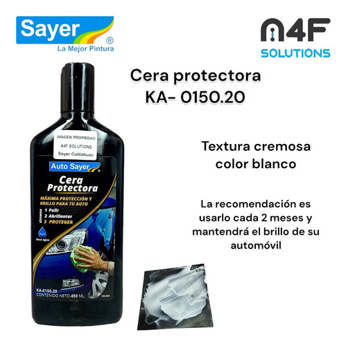 Cera Protectora Automotriz Sayer Ka-0150.20 4 Pza