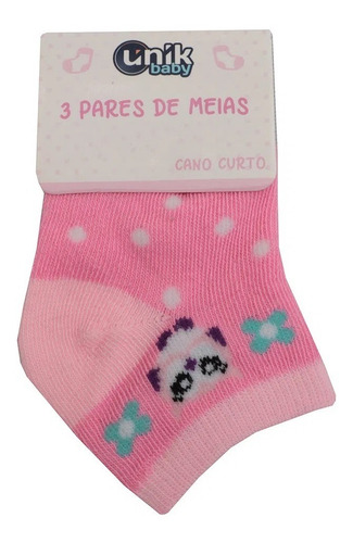 Imagem 1 de 2 de 3 Pares De Meias Feminino 24 A 48 Meses Unik Me1905cl-fg