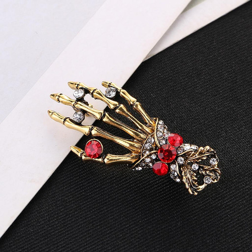 G 2 Personnality Halloween Hand Broches Vintage Bronce