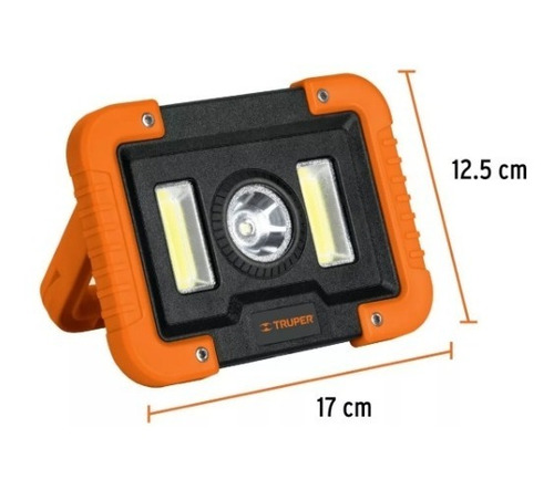 Imagen 3 de 6 de Reflector Led Truper Recargable Usb 1000 Lumens 14631