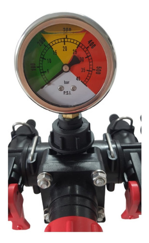 Regulador De Pressão Comando Manual 4 Seções Rubemaq Cor Preto/vermelho