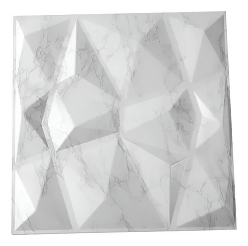 Revestimiento De Pared 3d Símil Mármol Claro 50 X 50 Cm