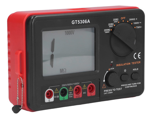 Probador Resistencia Aislamiento Dc 9v 1.5a Pantalla Lcd