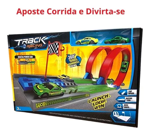 Pista de Carrinhos Corrida com Lançador e 2 Carrinhos Looping