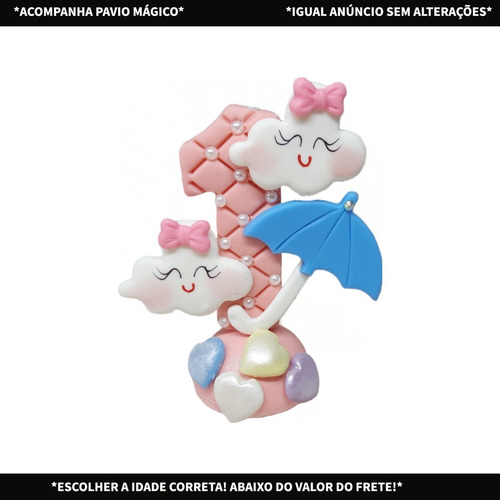 Imagem 1 de 3 de Personalizado Biscuit Aniversario Vela Chuva De Amor