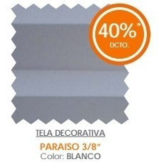 Cortina Plisada Paraiso 3/8  Blanco Flexalum 