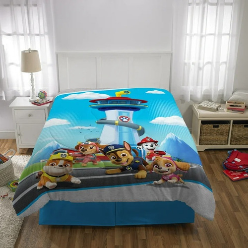Set De Edredón Para Niños Paw Patrol, 2 Piezas, Reversible Color Diseño De La Tela Paw Patrol