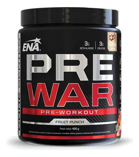 Pre War 400g Ena Sport - Energizante Pre Entrenamient Sabor Fruit punch