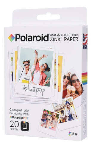 Polaroid Pop 3.5 X 4.25 Premium Zink Border Print (20 Hojas