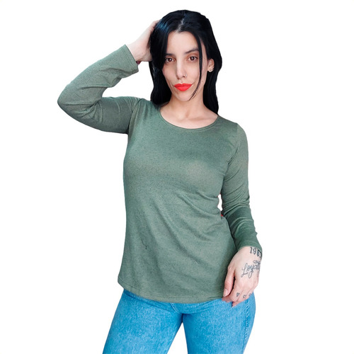 Remera Lanilla Remeron Mujer Manga Larga S-m-l Fabricante