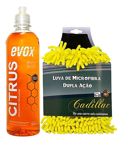 Shampoo Automotivo Luva De Microfibra Lavagem Limpeza Citrus
